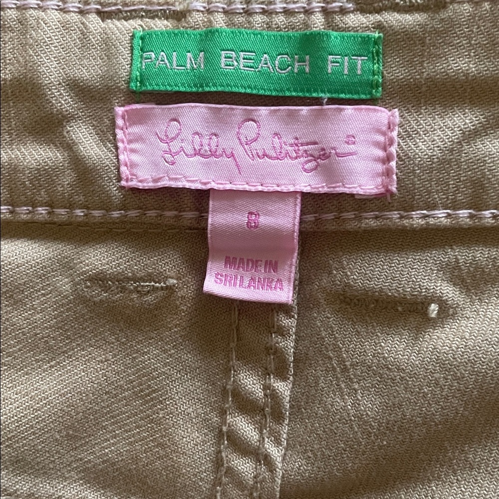 Lilly Pulitzer Khaki Chino Palm Beach Fit Tan Pants Low rise Preppy Minimalist - Picture 3 of 7